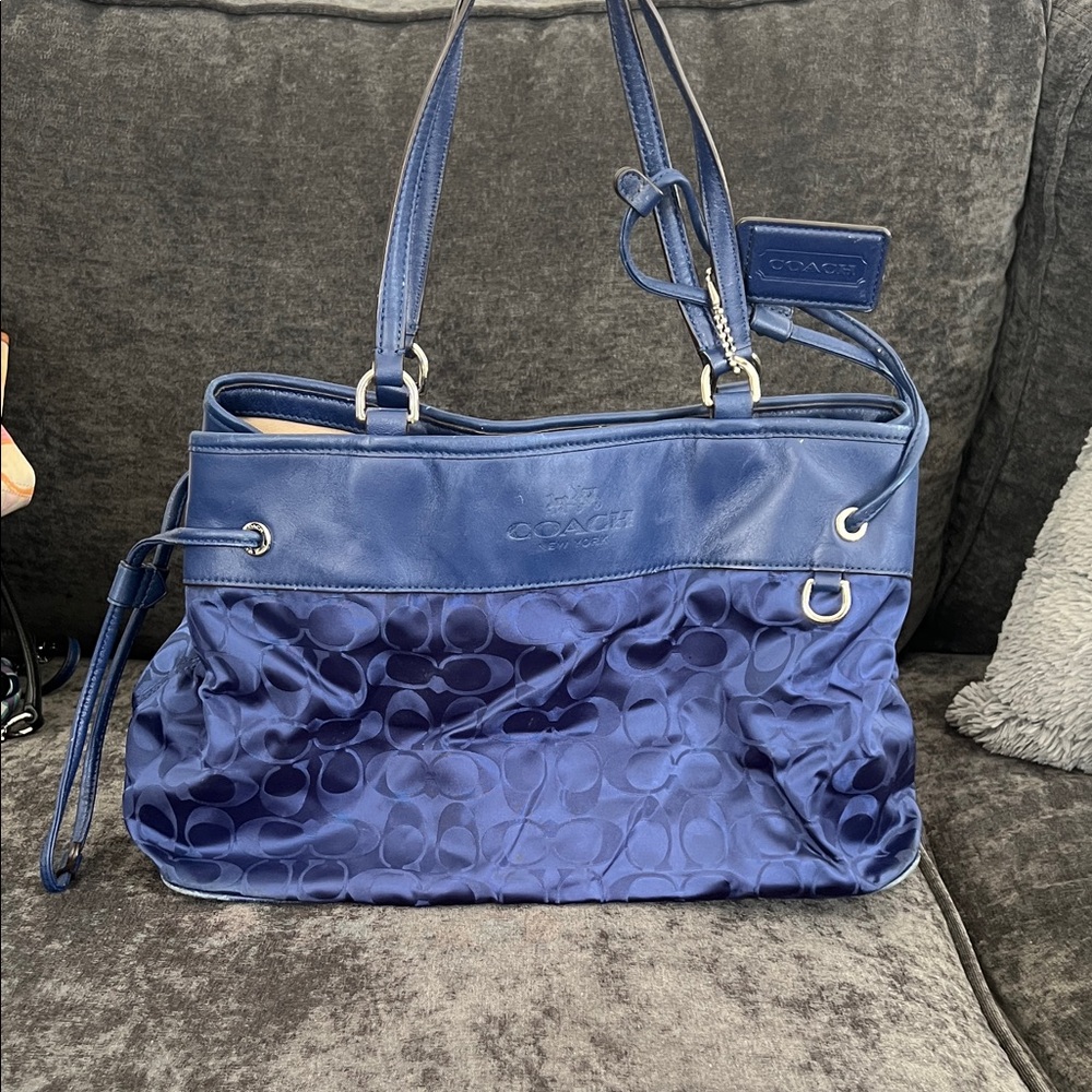 Coach Navy and Royal Blue Shoulder Bag